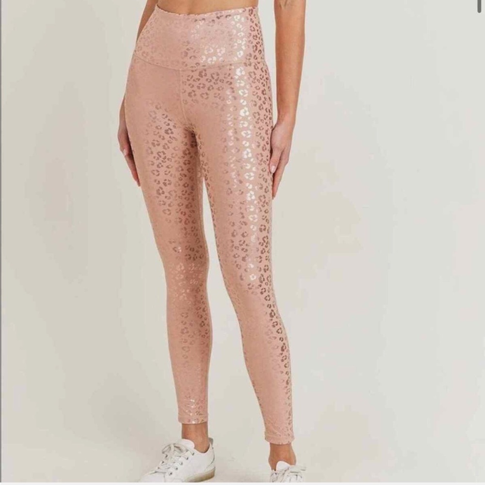 Women's Pink Leopard Print Leggings